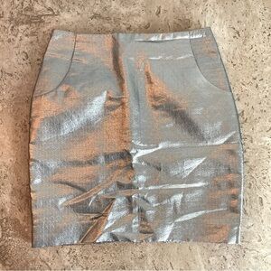 H&M Metallic Mini Pencil Skirt